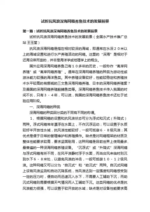试析抗风浪深海网箱养鱼技术的发展前景