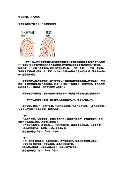 手上的螺斗与性情大全
