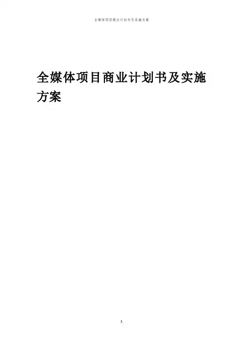 2024年全媒体项目商业计划书及实施方案