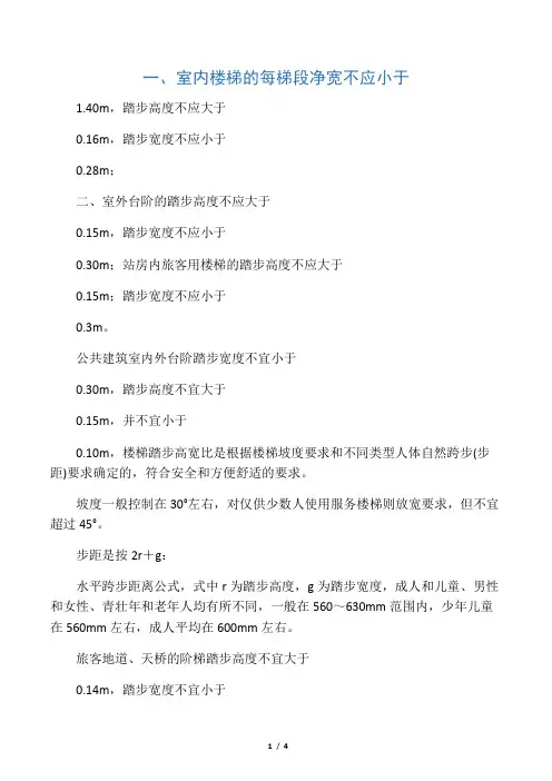 公共建筑楼梯标准及要求