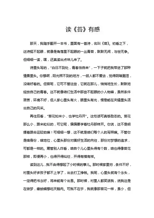 读《苔》有感
