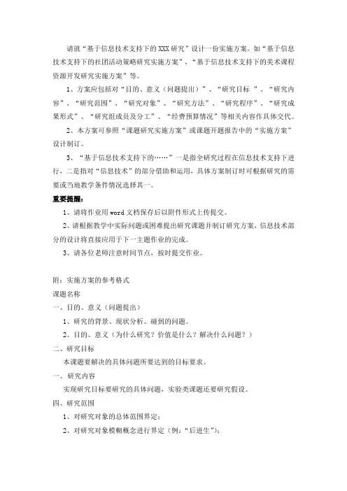国培作业要求