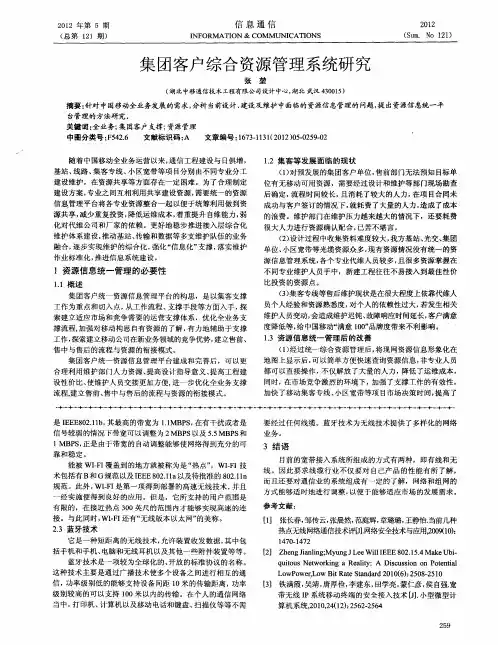 集团客户综合资源管理系统研究