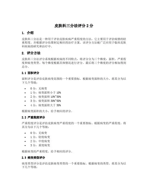 皮肤科三分法评分2分