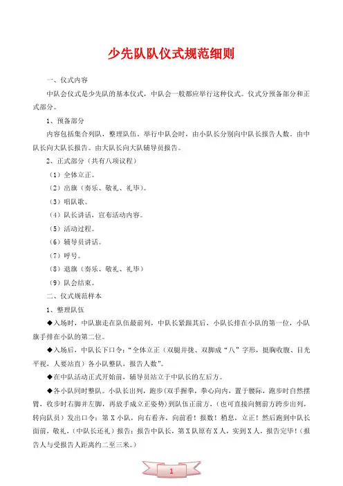 少先队队仪式规范细则
