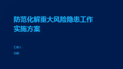 防范化解重大风险隐患工作实施方案