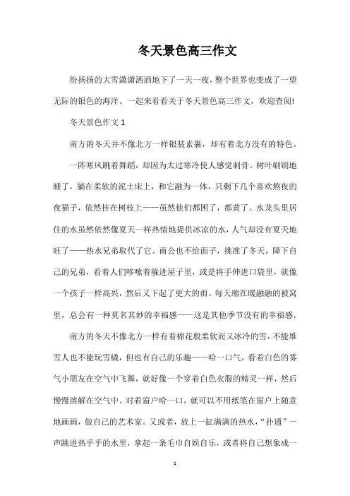 冬天景色高三作文
