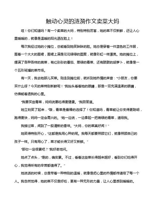 触动心灵的涟漪作文卖菜大妈