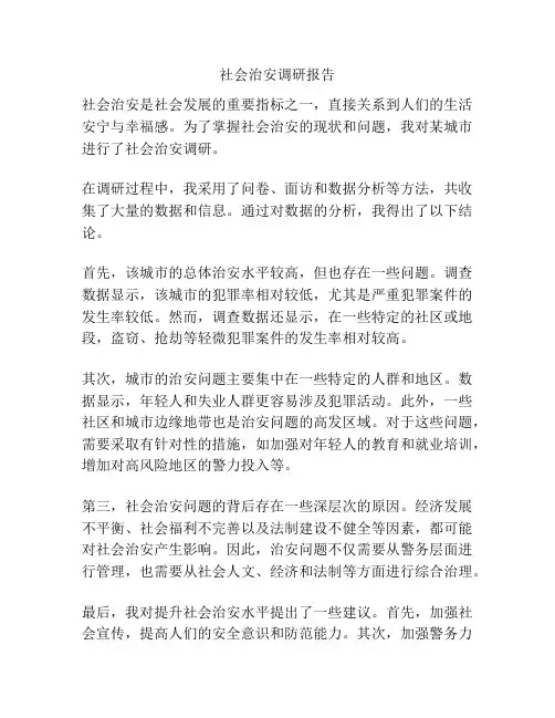 社会治安调研报告