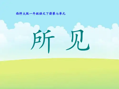 西师版小学一年级语文下册第30课《所见PPT课件》