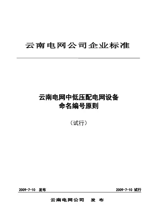 (设备管理)中低压配电网设备命名编号