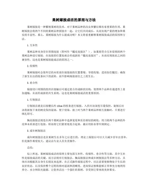 果树嫁接成活的原理与方法