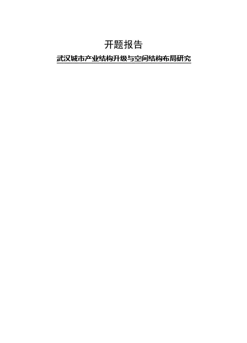 武汉城市产业结构升级与空间结构布局研究开题报告