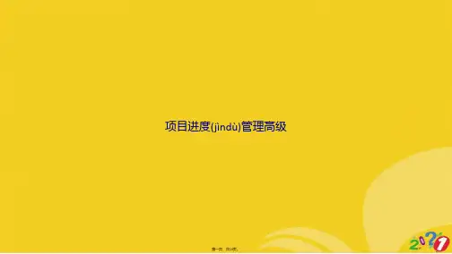 项目进度管理高级正式版ppt