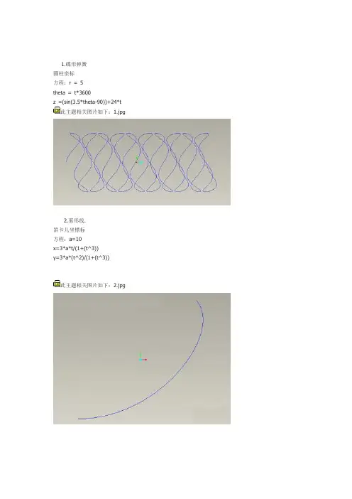 ProE各种曲线方程集锦(图文对照)