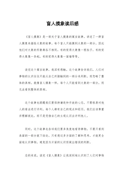 盲人摸象读后感