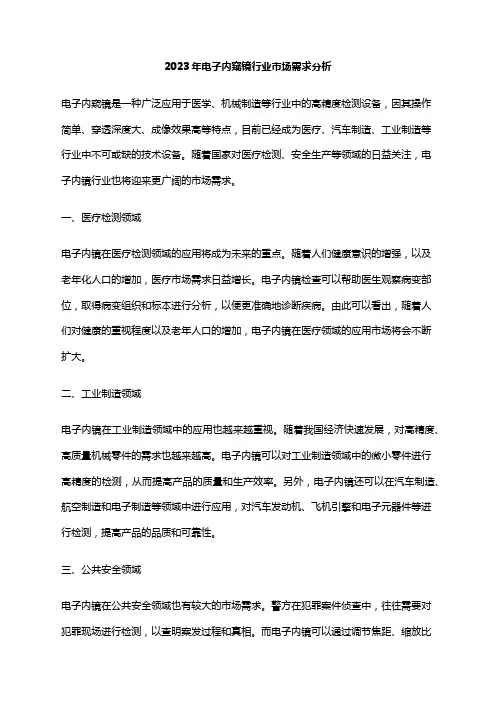 2023年电子内窥镜行业市场需求分析