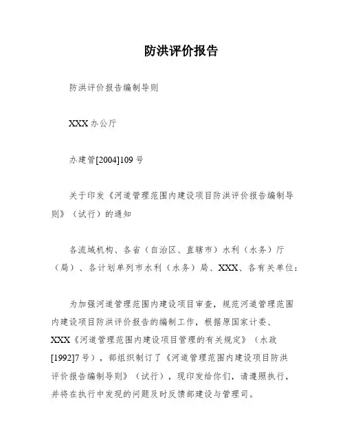 防洪评价报告