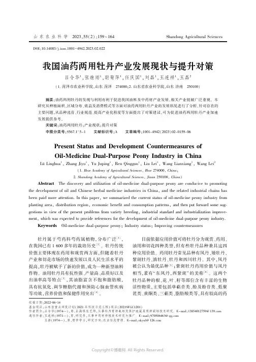 我国油药两用牡丹产业发展现状与提升对策