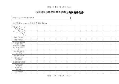 幼儿园消防安全巡查记录表