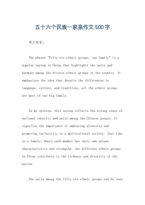 五十六个民族一家亲作文500字