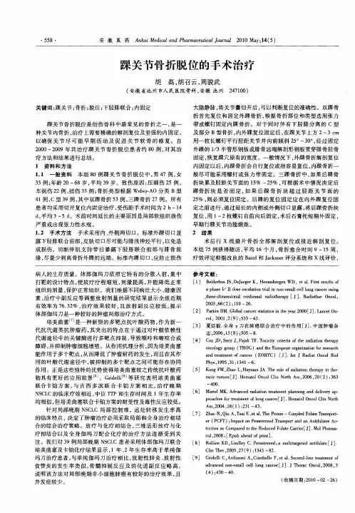 踝关节骨折脱位的手术治疗