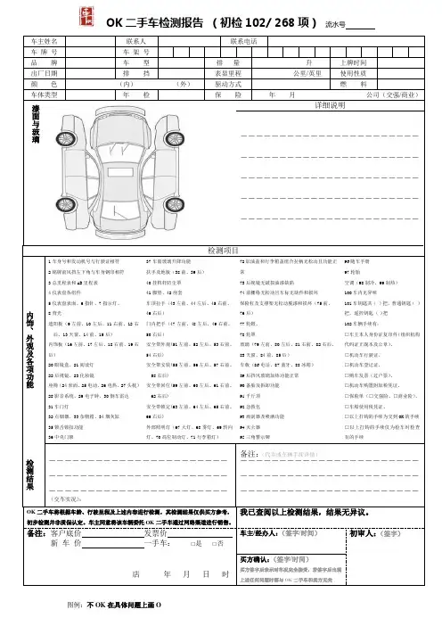 二手车初检检测单【数字版】