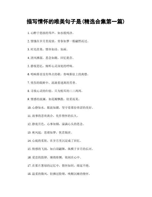 描写情怀的唯美句子是(精选合集两篇)