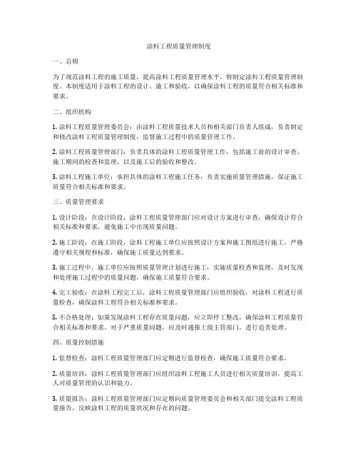涂料工程质量管理制度