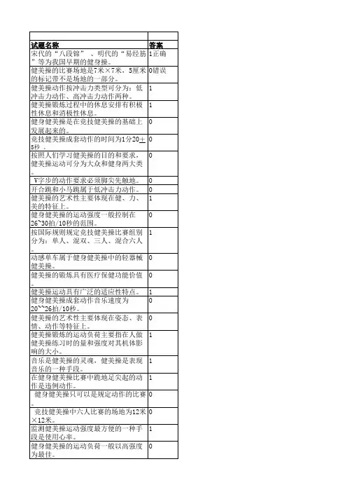 健美操判断题 完全版