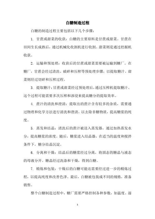 白糖制造过程