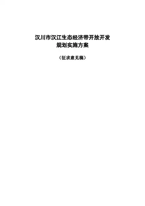 汉川市汉江生态经济带开放开发规划实施方案 精品