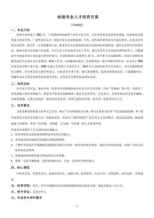 绘画专业人才培养方案