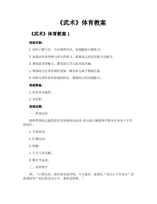 《武术》体育教案