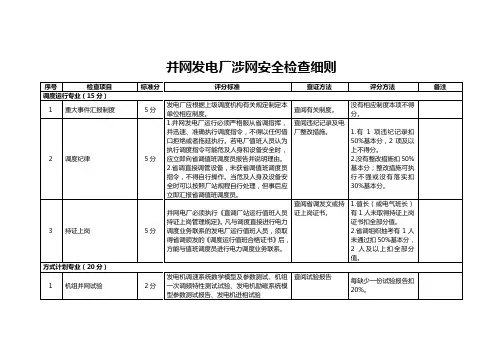 并网发电厂涉网安全检查细则