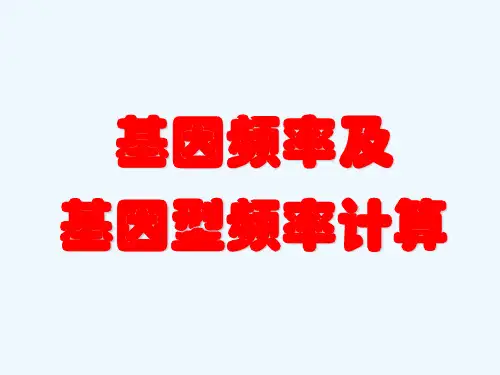 基因频率计算