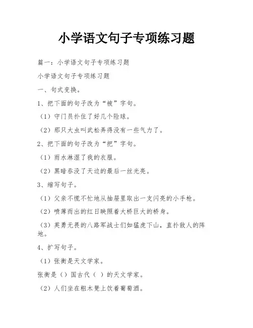 小学语文句子专项练习题