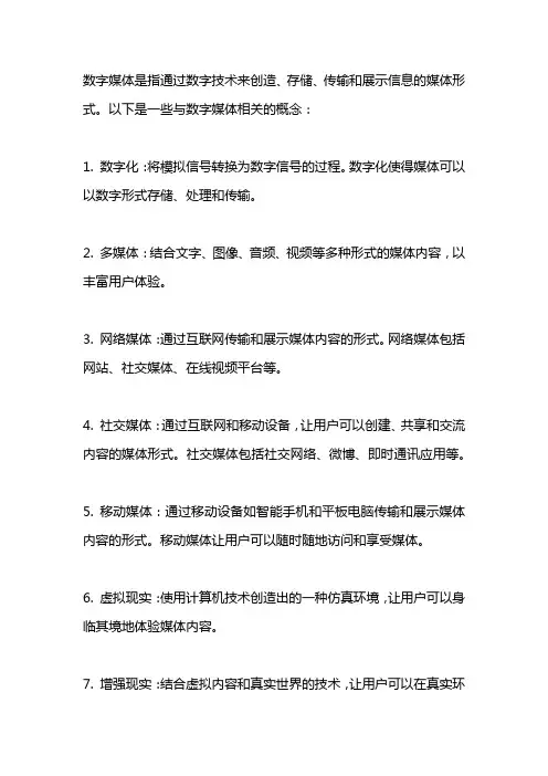 数字媒体相关概念