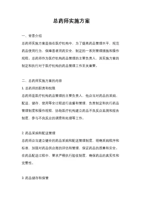 总药师实施方案