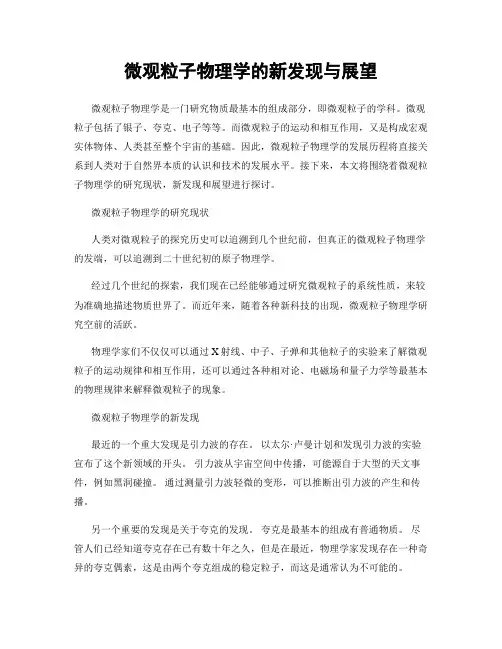 微观粒子物理学的新发现与展望