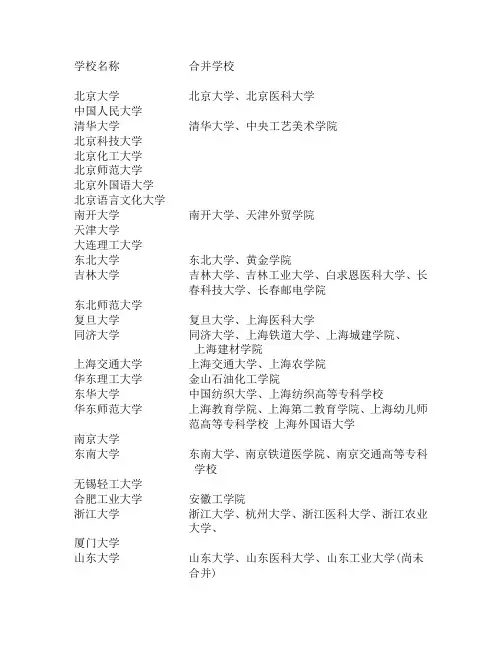教育部直属学校名单