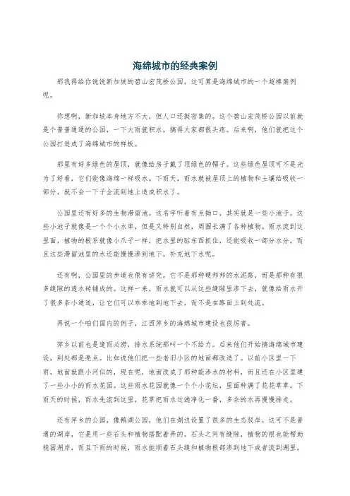 海绵城市的经典案例