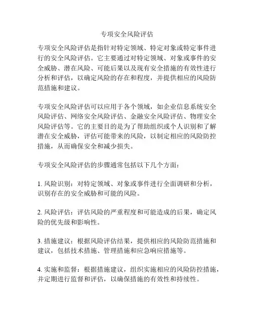 专项安全风险评估