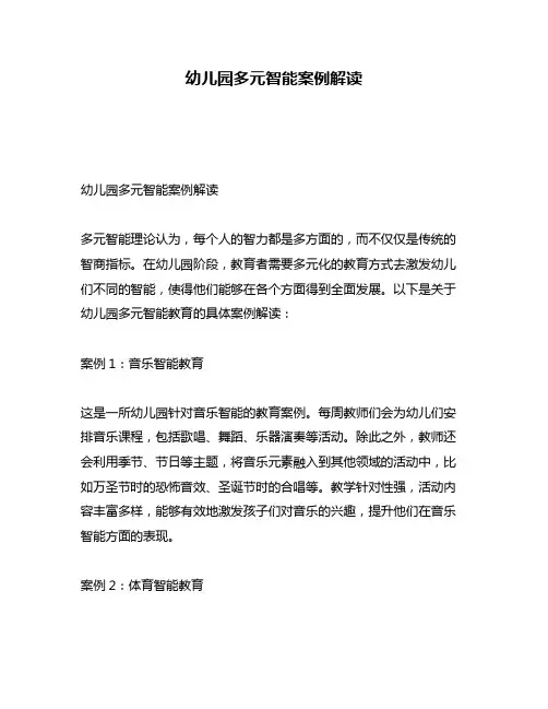 幼儿园多元智能案例解读