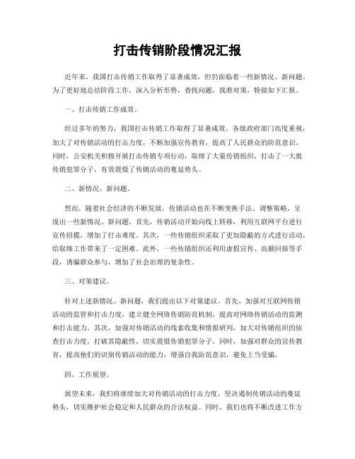 打击传销阶段情况汇报