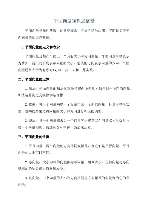 平面向量知识点整理