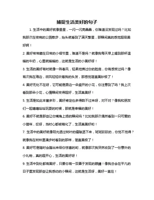 捕捉生活美好的句子