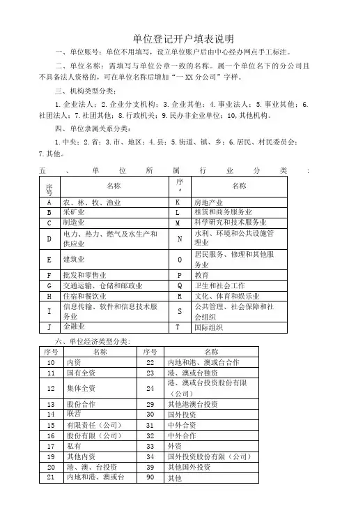 单位登记开户填表说明(办理广州公积金代办业务)