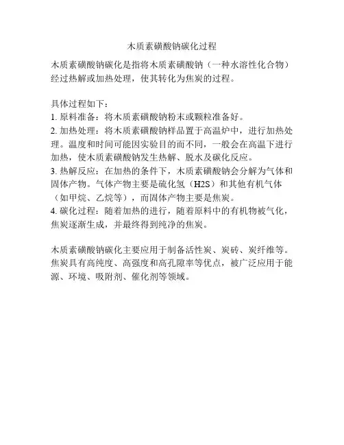 木质素磺酸钠碳化过程