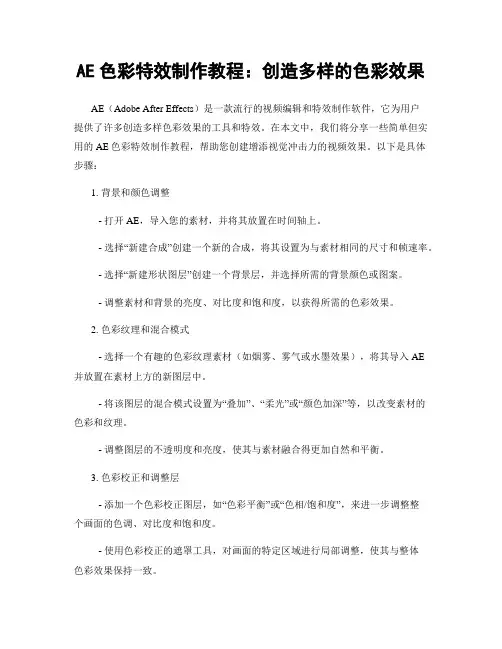 AE色彩特效制作教程：创造多样的色彩效果